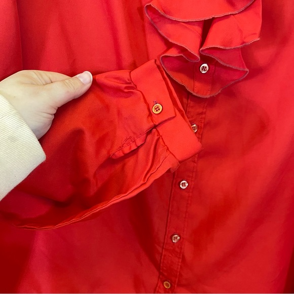 Bridgewater, Vintage Made in the USA Button Down Blouse with Ruffle. Size 18. - Picture 5 of 7
